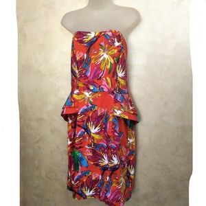 Bright Strapless Dress by Chris McLaughlin EUC 12